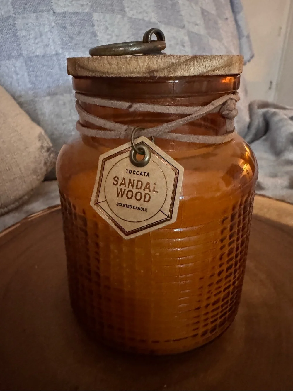 Toccata Sandalwood Scented Candle - Amber Jar